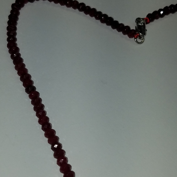 New Faceted ruby and fresh water pearl necklace - Picture 2 of 4